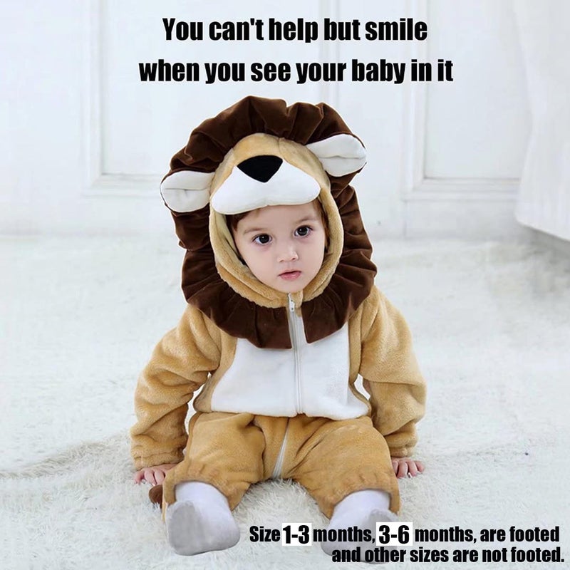 OLLULL Baby Lion Costumes Unisex Toddler Outfit Halloween Dress Up Romper 3-6 Months - Image 2